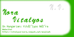 nora vitalyos business card